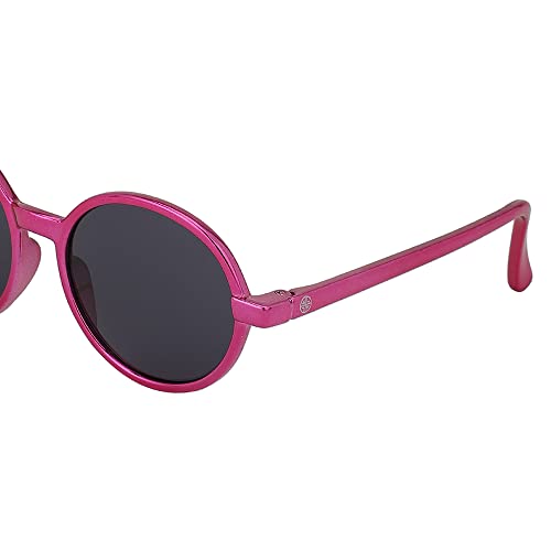 Carlton London Girl's Black Lens & Pink Round Sunglasses