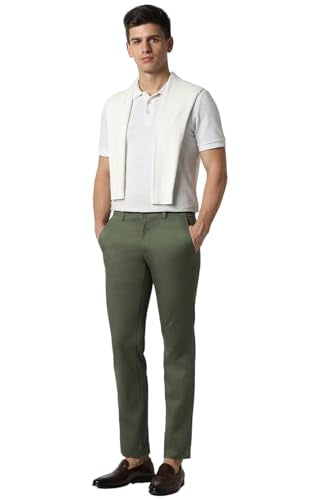 Van Heusen Men's Slim Casual Pants (VSTFWSLFI46635_Olive
