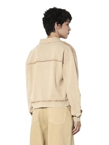 ONLY Women's Self Design Loose Fit Beige Jacket