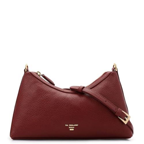 Da Milano Leather Shoulder Bag for Women - Cherry Red (LB-03232OL)