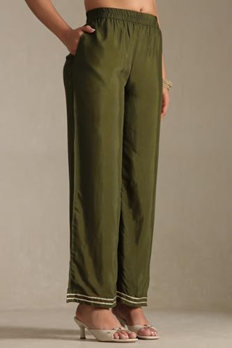 Soch Women's Crepe Salwar Suit Set (EWA5CD22201_Olive