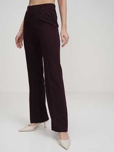Tokyo Talkies Women Purple High-Rise Regular Trousers