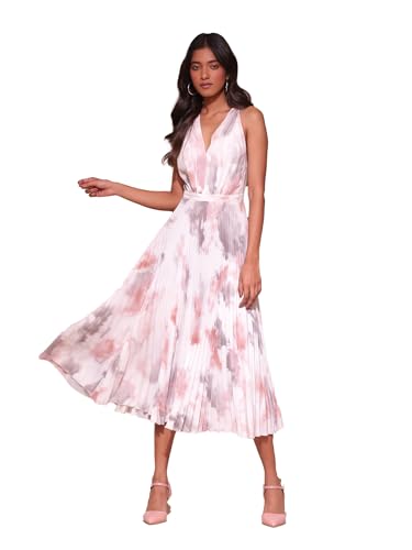 Label RITU KUMAR V Neck Sleevless Printed Long Dress White