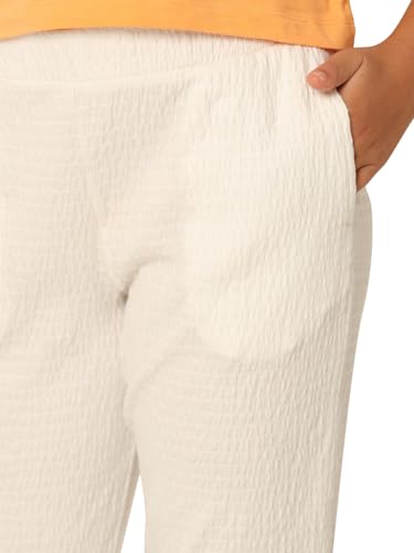 VERO MODA Girls Solid Bootcut Mid Rise White Casual Pants