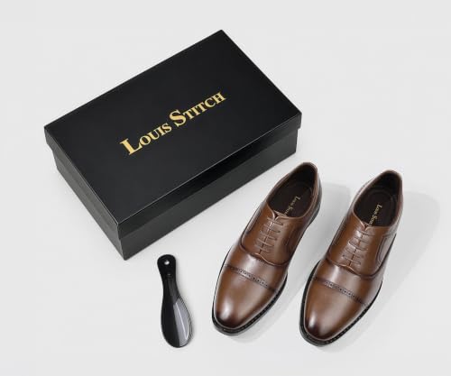LOUIS STITCH Men’s Russet Tan Formal Lace-Up Oxford Shoes | Formal Lace-Up Shoes for Men | Business & Occasion Wear | LSVSOX-1 |UK-9