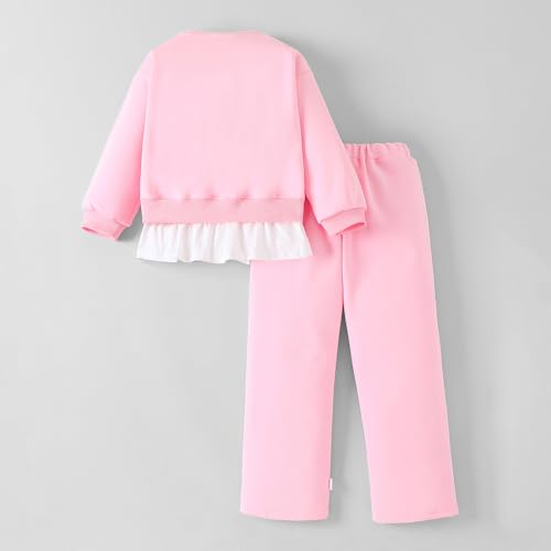 Hopscotch Girls Pink Full Sleeves 2-Pc Floral Applique Pants Set For Age (3-4 Years)