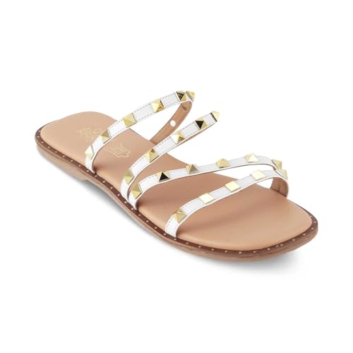 tresmode RIV Women's Flats Sandals Stylish White, 3 UK / 36 EU - Ladies Dress Footwear Soft Comfortable