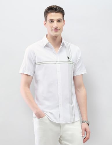 U.S.Polo Association Men's Casa De Campo Regular Fit Shirt (USSHT3280H_Green_40)