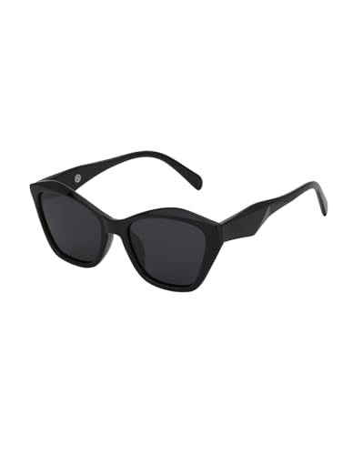 Carlton London Black Toned with Blue Polarised Lens Butterfly Sunglass for women
