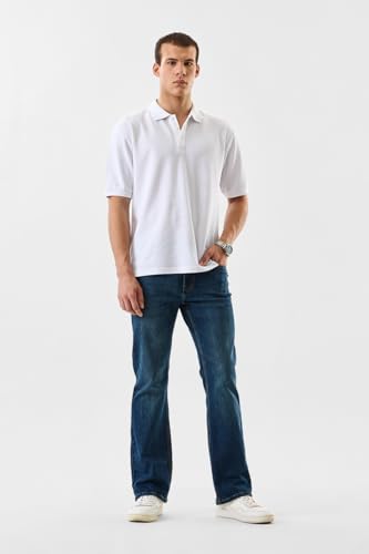 SNITCH Men Casual Jeans | Bootcut Fit with Smooth Texture & Durable Fabric | Cotton Blend & Medium Stretch for All Seasons & Everyday Comfort |Blue