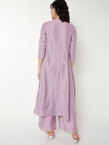 Max Women Embroidered A-line Kurta Set(Purple_L)