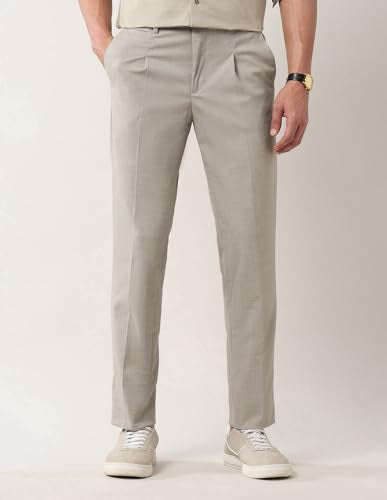 Arrow Newyork Men's Textured Dobby Autoflex Trousers Light Brown