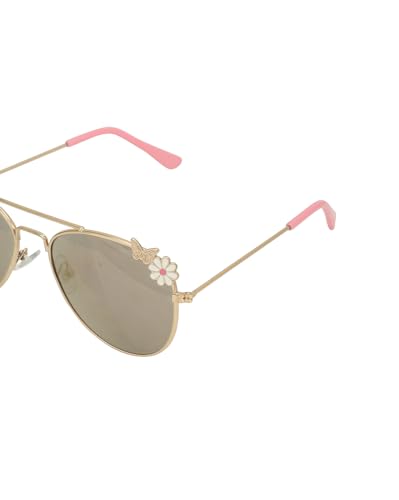 Carlton London Girls Grey Lens & Gold-Toned UV Protected Lens Aviator Sunglasses