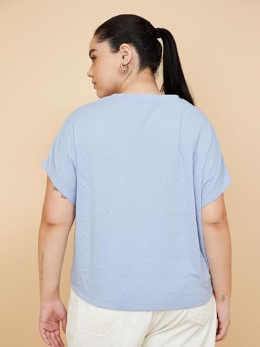 Max Women Textured Top (Blue_4XL)