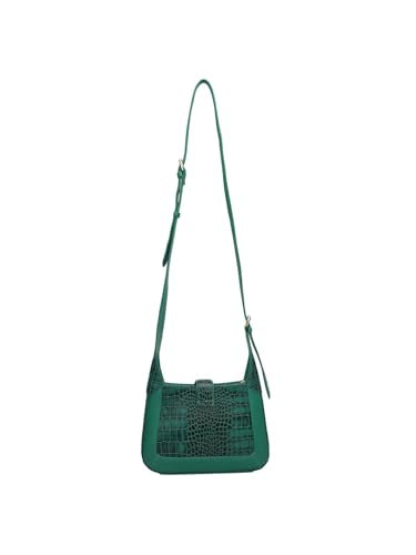 Da Milano Genuine Leather Green Sling Bag (00993OL) (Small)