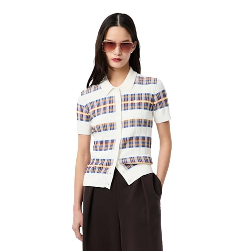 Lacoste Women's Polyester Blend Modern Sweaters (AF41426Q1_White-6QI_40)