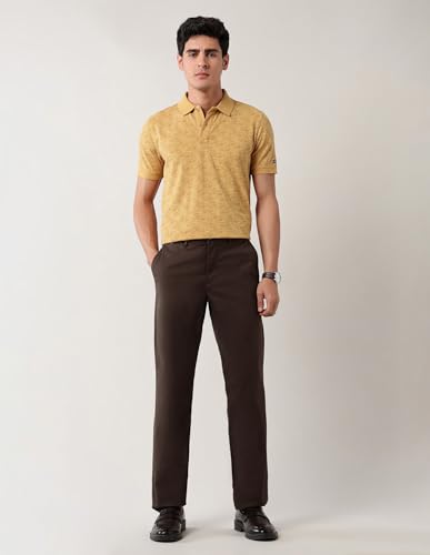 Arrow Sports Men's Floral Regular Fit Polo Shirt (ASAJTS3467_Mustard