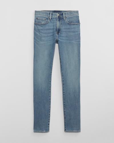 GAP Men’s Mid-Wash Skinny Fit Mid Rise Stretchable Jeans, Medium Blue,30/32