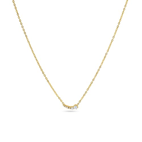 PALMONAS Radiant Arc Solitaire Necklace for Women - Waterproof & Anti-Tarnish Jewellery, Gift For Girls & Women