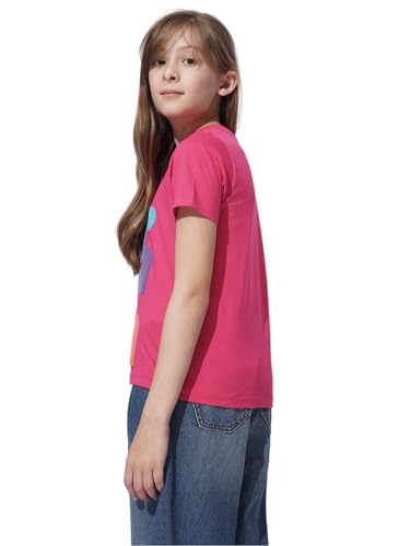 VERO MODA Girl Graphic Print Cotton Regular Fit Pink Tshirt