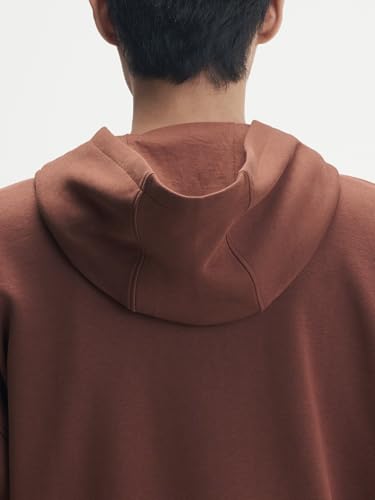 XYXX Crew Men's Cotton Blend Hoodie| Long Sleeves|Half Zip Hoodie| Solid-Oversized | Espresso Brown