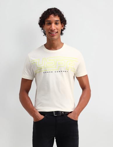 U.S. POLO ASSN. Men's Relaxed Fit T-Shirt (UDTSHS1057_Ivory