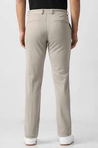 Men Beige Textured Trousers