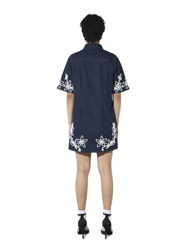 ONLY Women's Embroidered Shirt Blue Dress
