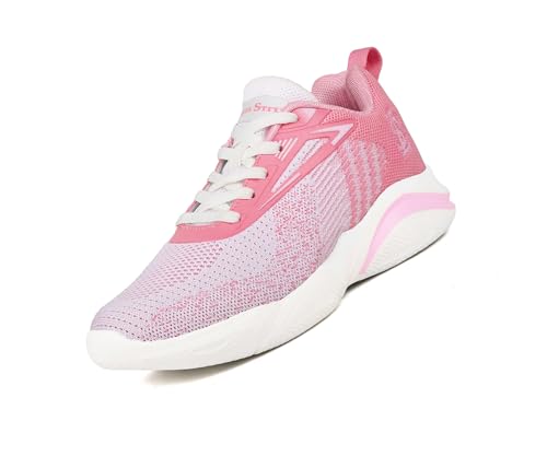 LOUIS STITCH Women’s Blush Pink Lightweight Athleisure Sport Shoes | Lightweight Casual Sneakers | Lace-Up Sneaker and Athleisure Wear| Perfect for Casual, Gym & Travel Wear | LSLD-ATH-YL | UK-6
