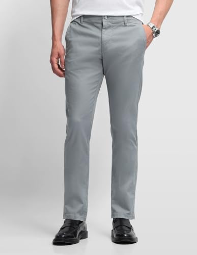 Arrow Sport Men's Textured Bronson Slim Fit Trousers