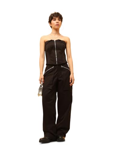 ONLY Women Regular Fit High-Rise Black Pants
