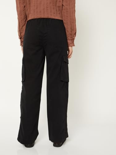 Max Women Solid Cargos (Black_XS)