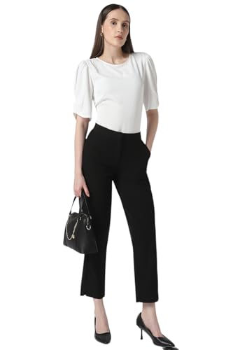 Van Heusen Women's Slim Casual Pants (VWTFFSLP363906_Black