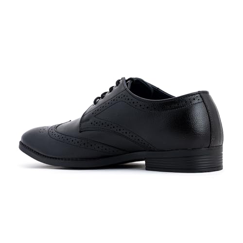 Khadim's Black Formal Derby Brogue Shoe for Men (7236266)