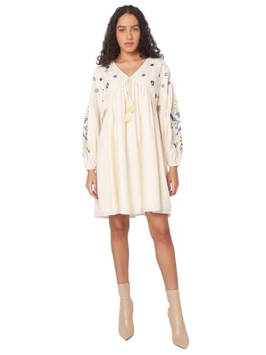 VERO MODA Women Beige A-Line Dress