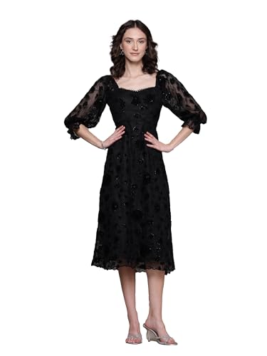 Label RITU KUMAR Black Molly Midi Dress