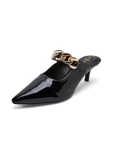 Catwalk Women Stylised Back Open Kitten Heels | For Women & Girls (BLACK,7 UK)