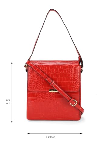 Van Heusen Women Red Textured Casual Sling Bag