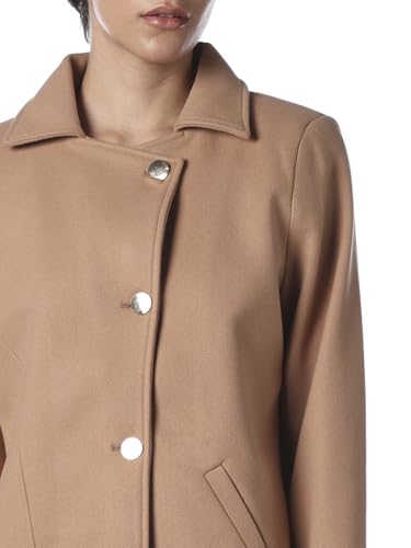 ONLY Women's Solid Regular Fit Brown Jacket