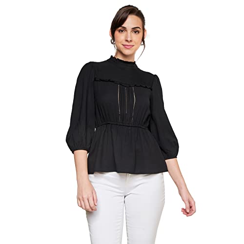 AND Women's Regular Blouse (EE23AB024TTR_BLACK