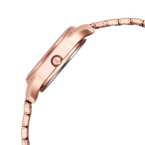 Titan Plain 3 Hands Karishma Rose Round Dial Rose Gold Plating Stainless Steel Strap Womens Watch - NU2660WM01