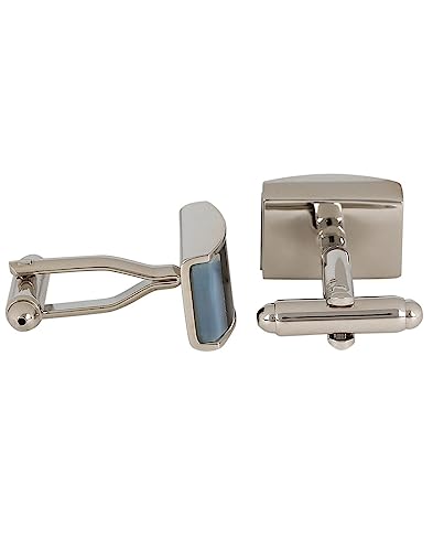 Peluche Natural Mother of Pearl Stone (Semi-precious) & Black Onyx Stone Cufflinks for Men