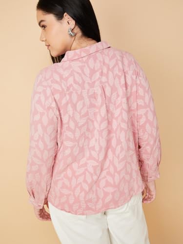 Max Women Textured Regular Fit Shirt (Pink_5XL)
