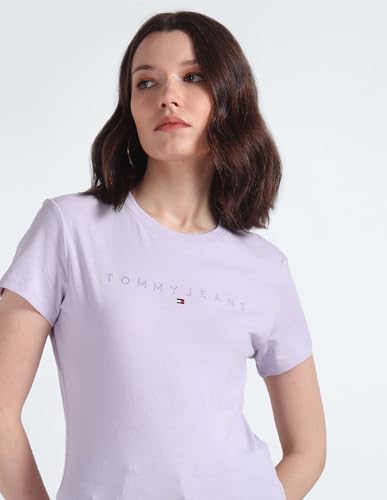 Tommy Hilfiger Womens Purple Color T-Shirt (L)