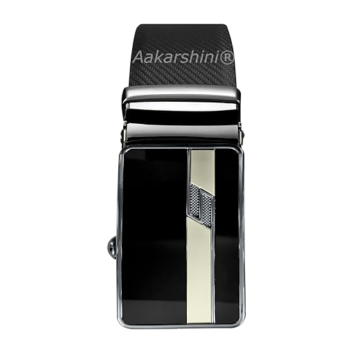 Aakarshini® Auto-Lock Italian Leather Belt for Men | Reversible Black/Brown Formal Belt | Adjustable No-Hole Design | Refer to Size Chart