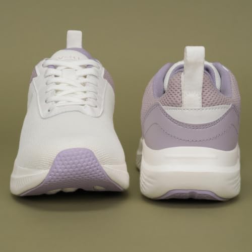 AVANT Women's AeroFlow Running Shoes | Lace-Up Design | Breathable Mesh, Lightweight | Everyday Wear Running Shoes-White_UK6