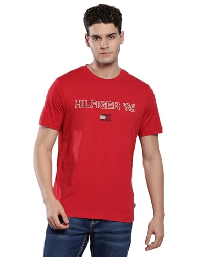 Tommy Hilfiger Mens Red Color T-Shirt (S)