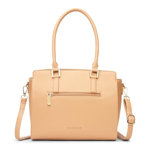 Caprese Wind Large Satchel Handbag for Women | Woven Texture Faux Leather | Stylish Shoulder Bag with Adjustable & Detachable Strap | Spacious Office & Casual Purse with Zipper Closure (Mocha Mousse)