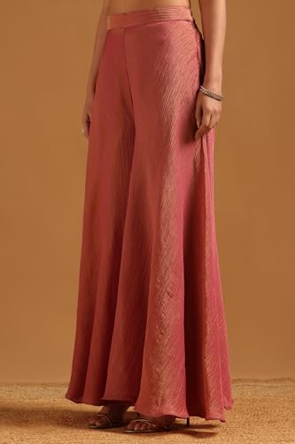 Soch Womens Onion Pink Tissue Floral Salwar Suit With Beads