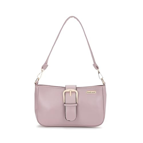 Fastrack Women Buckle Detail Shoulder Bag with Top Zip and Flap Closure | Inner Zip and Slip Pockets, Gold Metal Accents | Trendy Sling Bag | Trendy Women Handbags